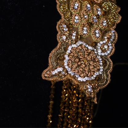 "VIENNA" Glitz Gold Embroider Neckpiece