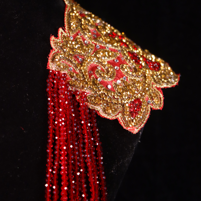 "VIENNA" Glitz Red Embroider Neckpiece