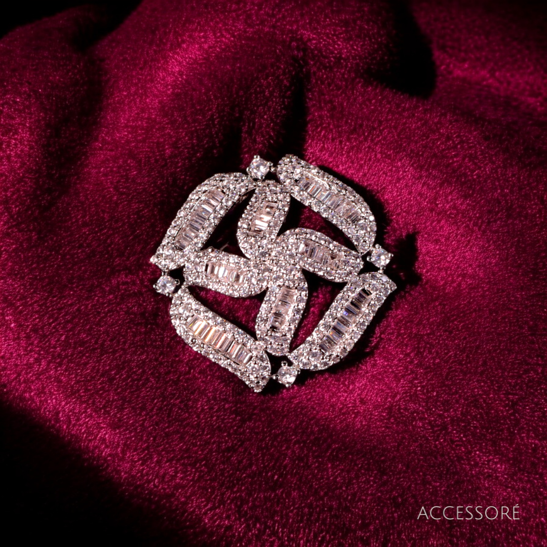 "DMONDE" Frostz Silver Diamond Necklace Set