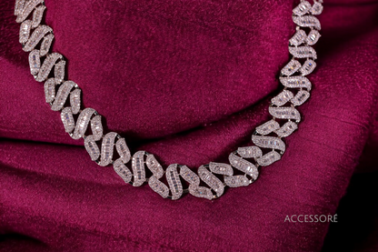 "DMONDE" Frostz Silver Diamond Necklace Set