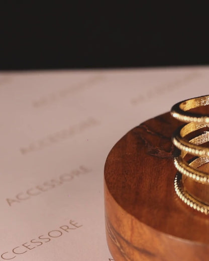 "VIENNA" Gold Texture Bangle