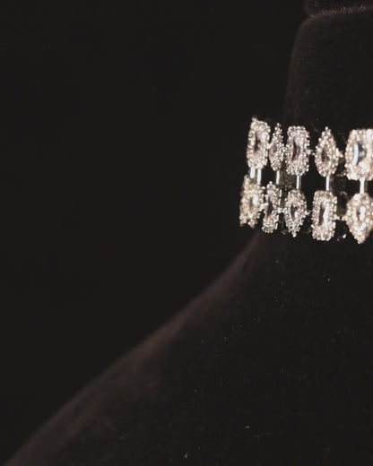 "DMONDE" Double String Diamond Necklace Set